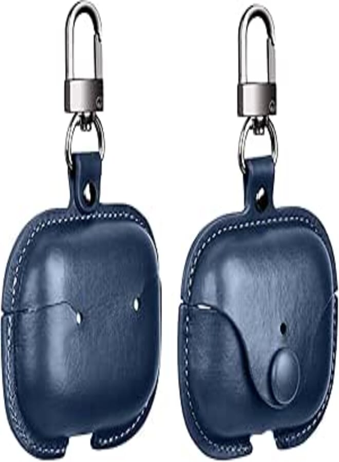 AirPods Pro 2 Case Cover (Airpods and Charging Case not Included) | Premium Leather Protective Case with Inner Lining & Metal Carabiner |Oxford Blue